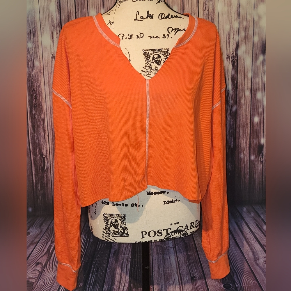 Nordstrom BP. - Orange Thermal Crop Top - Size XL - NWOT